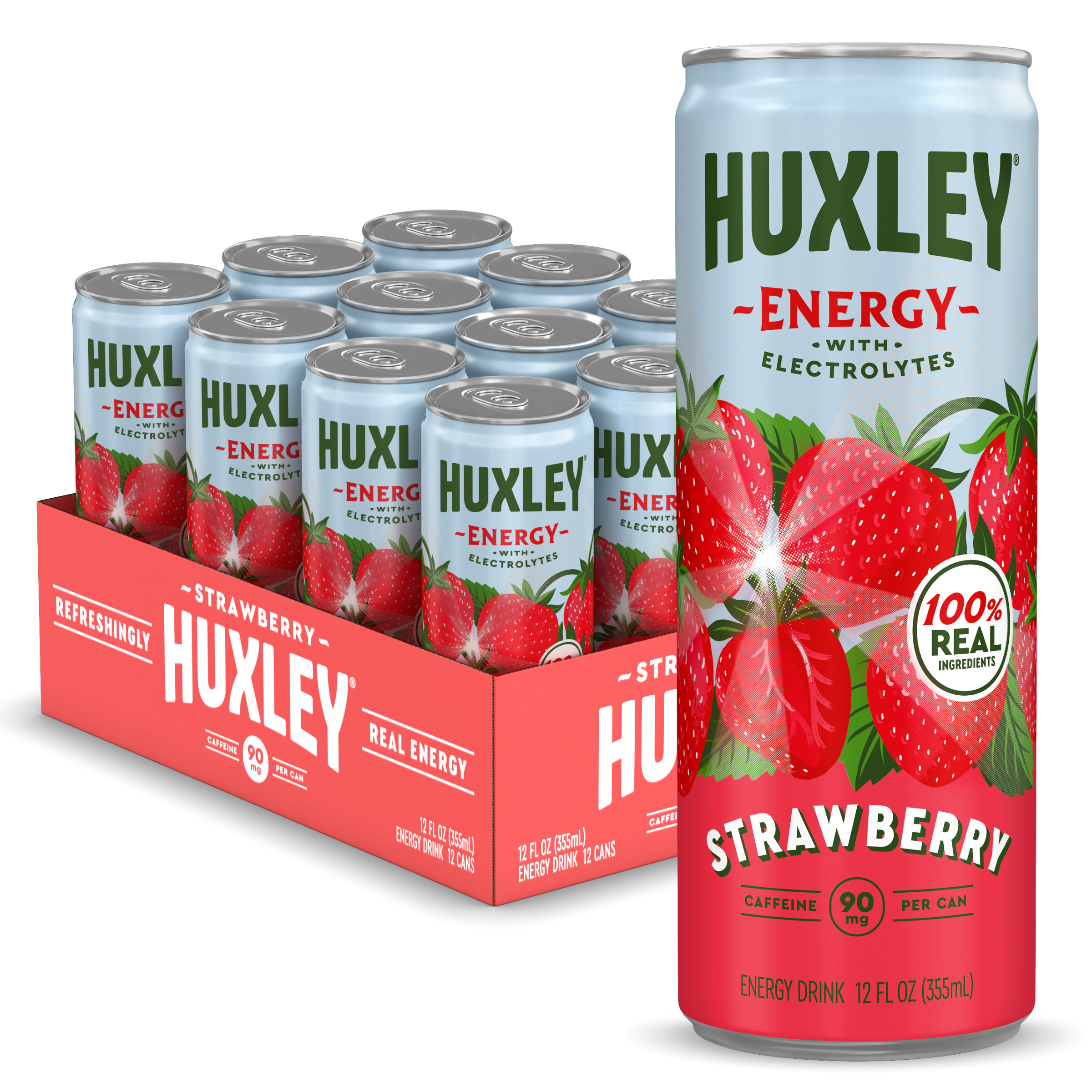Huxley Strawberry Sequoia Energy Drink | Real Fruit, No Sucralose
